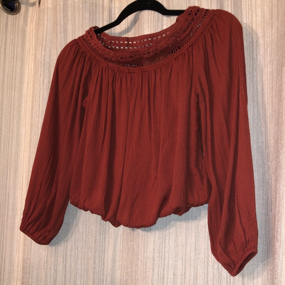 Rust off the shoulder top